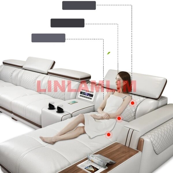 Genuine Leather Sofa Cama Leather Couch Big Sofas Sleeper Sofa Set Living Room Furniture Sofas Modernos Para Sala Sectional Sofa