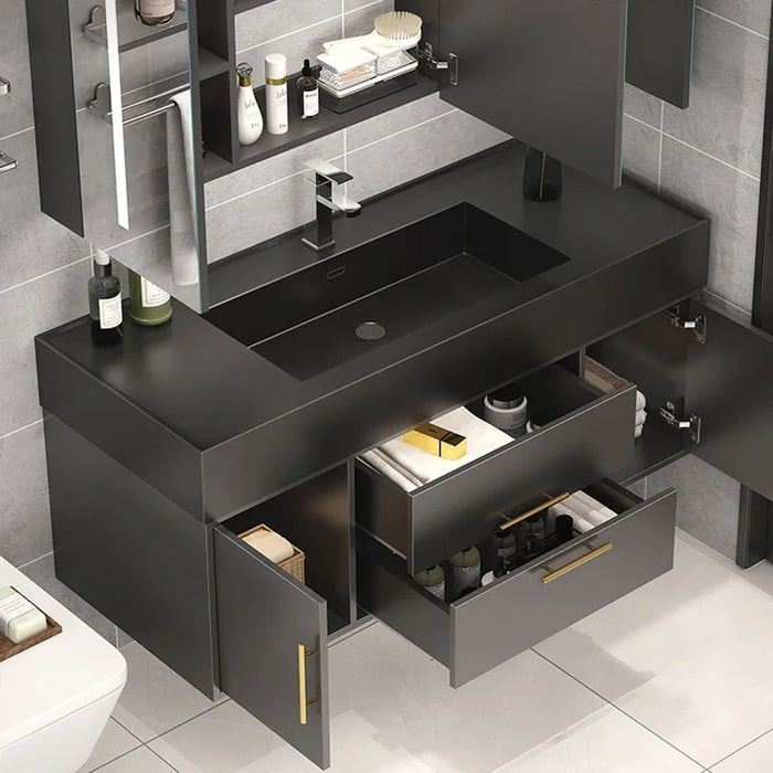 Customizable Modern Minimalist Bathroom Cabinet Vanity Bathroom Cabinets Under Sink Bathroom Cabinet With Mirror Black