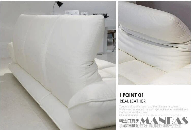 Elegant Italian Leather Couch for Living Room Sofas Sets with Adjustable Headrests and Armrests Genuine Leather Sectional Sofa