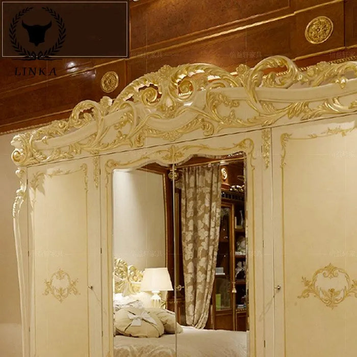 European style villa solid wood wardrobe Italian French court wardrobe Luxury Furniture Customization