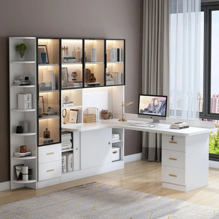 Cheap Luxury Stand Office Desk School Storage Corner Filing Laptop Console Office Desk Drafting Scrivania Legno Furniture HDH