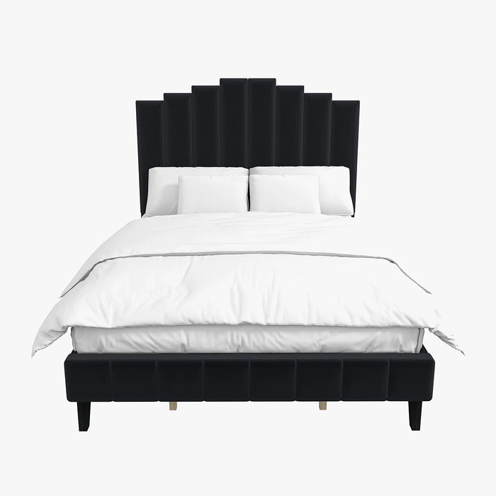 Pharsalia Tufted Upholstered Platform Bed with Headboard and Footboard  King /Queen Size