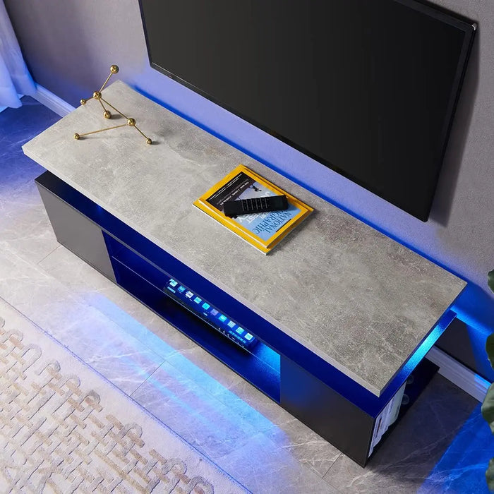 TV Stand for 70 Inch TV LED Gaming Entertainment Center Media Storage Console Table with Large Sliding Drawer & Side Cabinet