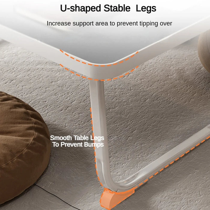 Foldable Laptop Stand Desk, Laptop Bed Table with Phone Holder Height Adjustable Bracket, Breakfast Tray Desk Home Workstation