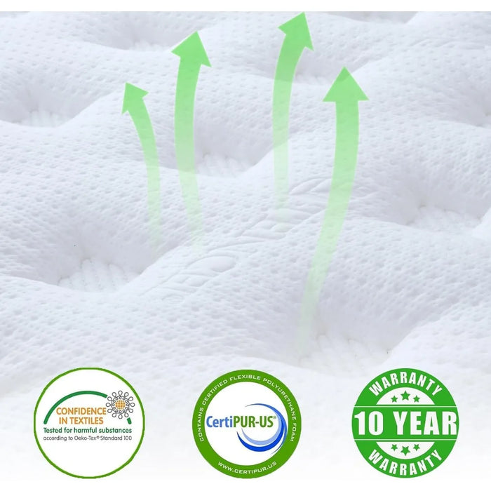 12" Queen Size Memory Foam Hybrid Mattress Box, Sports Isolated Individual Twist Coil Mattress for Back Pain Relief