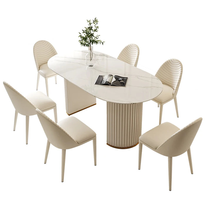 Luxury Modern Dining Room Sets Console Table Gold Oval Living Room Dining Tables White Yemek Masaları Kitchen Furniture TY20XP