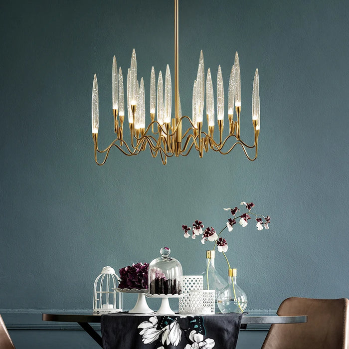 Moonriver Lighting Modern Crystal Hanging Lamps for Ceiling French Candle Chandelier Living Room Pendant Light for Room Decor
