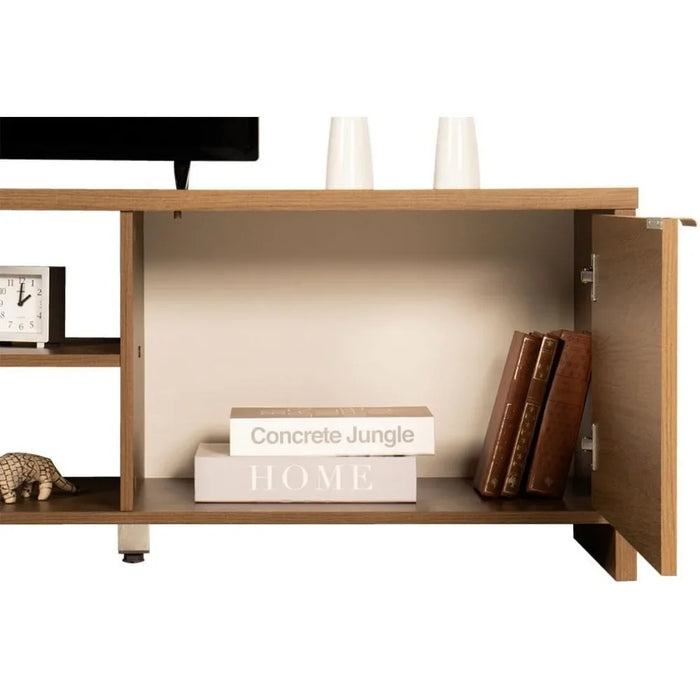 71" With Cable Management Tv Wall Cabinet Fits TV Tables Up to 80" Wooden Home Furniture for Modern Television Stand Living Room