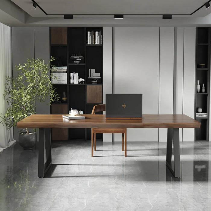 Modern Aesthetic Computer Table Office Big Brown Wooden Reading Office Desk Executive Writing Escritorios De Oficina Furniture