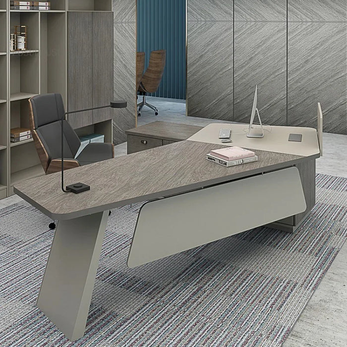 Creative Irregular Boss Work Desk Fashion Creative Manager Boss Desks Table Chair Bookcase Set Modern Office Furniture H