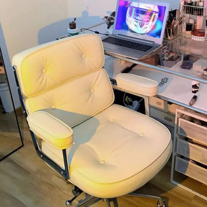 Glides Wheels Office Chair White Armrest Pads Mobile Home Office Chairs Back Cushion Silla Escritorio Garden Furniture Sets