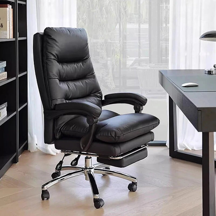 Design Leather Recliner Office Chair Ergonomic Nordic Executive Leisure Rotating Chair Relax Fashion Chaise De Bureau Furniture