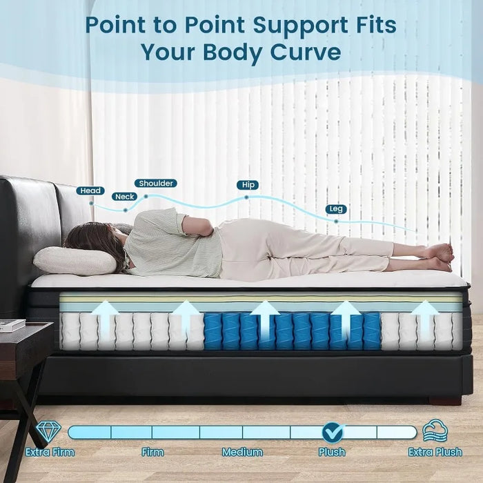 Queen Size Mattress,12 Inch Memory Foam Hybrid Mattress in a Box, Comfortable for Sleep Supportive and Pressure Relief