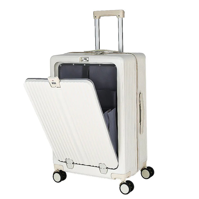 Carry-on travel suitcase with wheels  20 inch carrier carrier travel bag koffer trolley boarding USB rechargeable Phone holder
