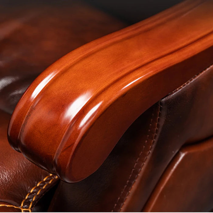 Luxury Leather Boss Office Chair Ergonomic Orange Office Chair With Footrest Sleep Comfort Cadeira Gamer Office Desk Furniture