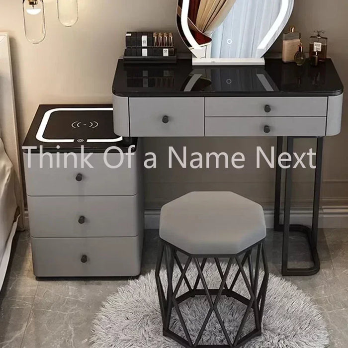 Grey Nightstands Dressing Table Mirror Standing Closet Bedside Dressing Table Bedroom Tocador Maquillaje Makeup Furniture