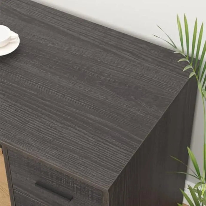 Shaped Desk with Drawers, L Shaped Computer Desk with Storage Shelf, Large Reversible Wood Executive Home Office Desk