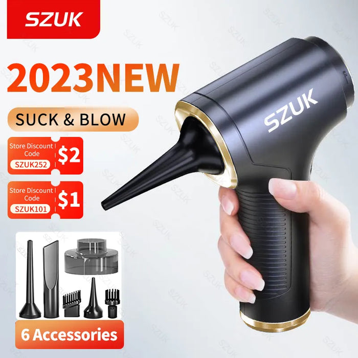SZUK 98000PA Car Vacuum Cleaner Mini Wireless Cleaning Machine Strong Suction Powerful Handheld for Car Portable Home Appliance