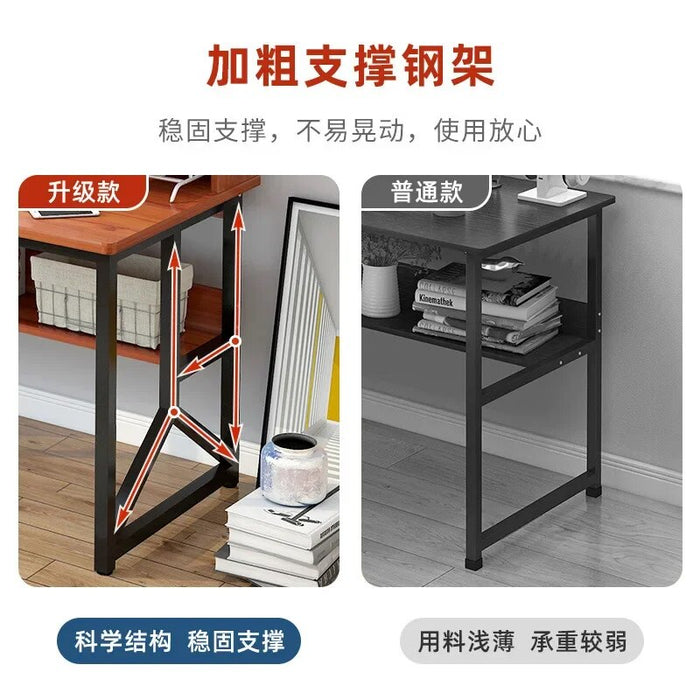 Computer Desktop Desk Bookshelf Combination Household Simple Bedroom Junior High School Student Rental Room Office Writing Desk