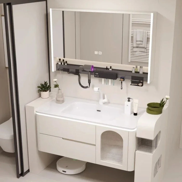 Modern Simple Oak Bathroom Cabinet Smart Mirror Integrated Ceramic Washbasin Bathroom Vanity Cabinet Sink Bathroom Furniture