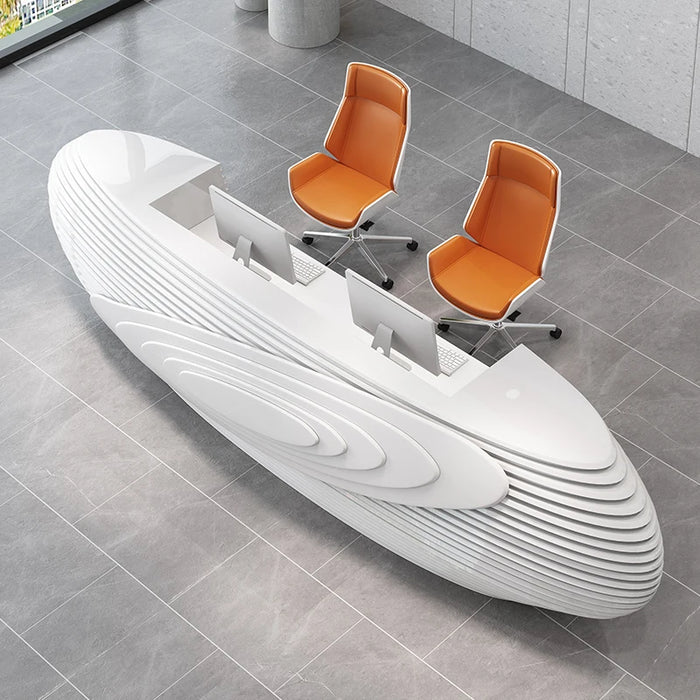 Painted front desk, reception desk, curved bar counter, high-end counter, beauty salon  company hotel welcome desk, creative