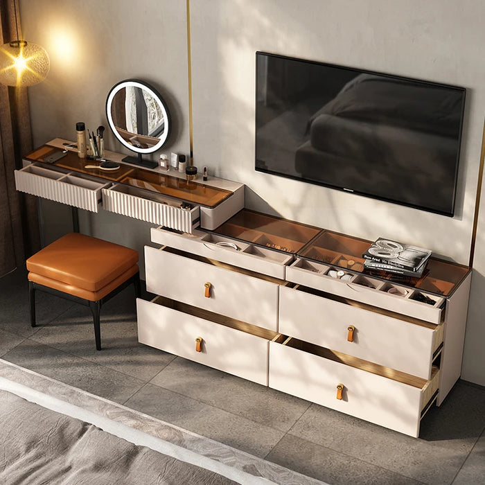 Space-Saving Modern Minimalist Makeup Vanity - Perfectfor Small Living Spaces, Effortless Elegance in a CompactDesign