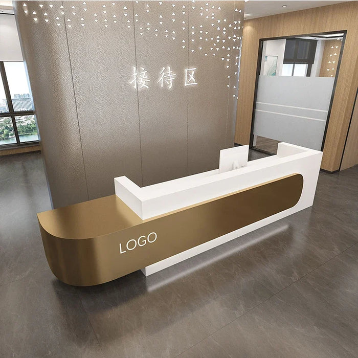 Simple modern light luxury company hotel front desk beauty salon reception desk shop cash register