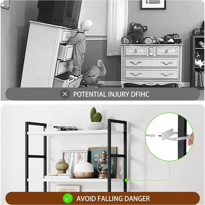 Classically Tall Bookcase Shelf 2 Pieces 5 Tiers Bookshelf Industrial Book Rack Librero Storage Furniture Living Room Home