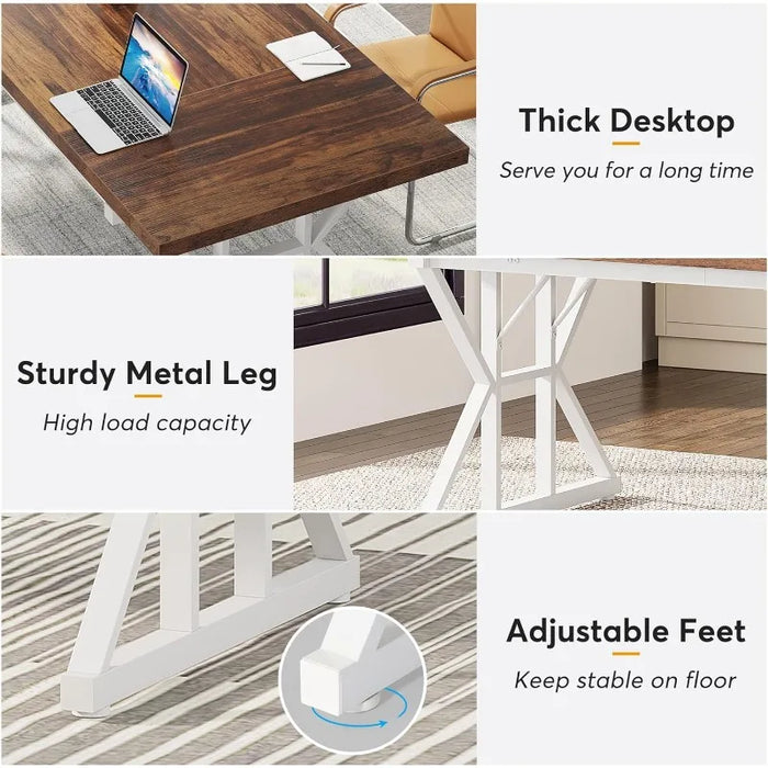 Tribesigns 70.8-Inch Executive Desk Large Computer Office Desk Workstation Modern Simple Style Laptop Desk Business Furniture US