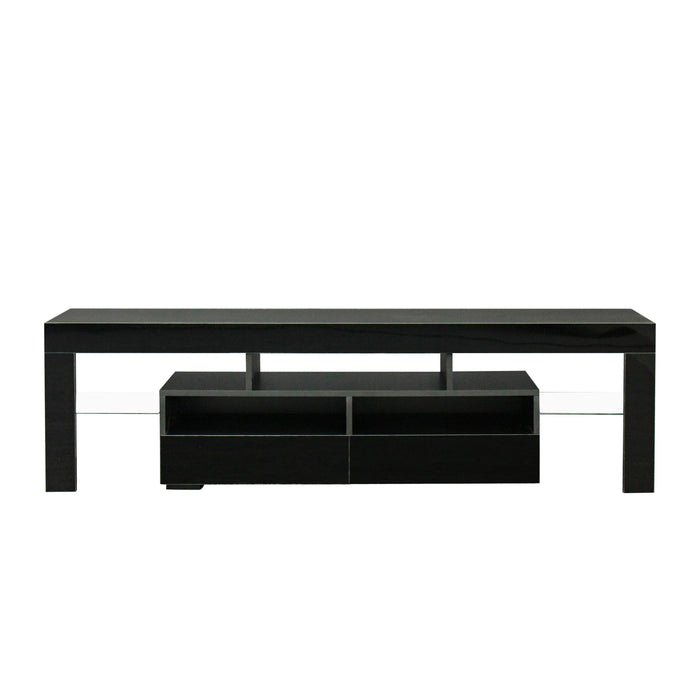 Living Room Furniture TV Stand Cabinet with 2 Drawers & 2 open shelves,20-color RGB LED Lights with Remote For Home Living Room