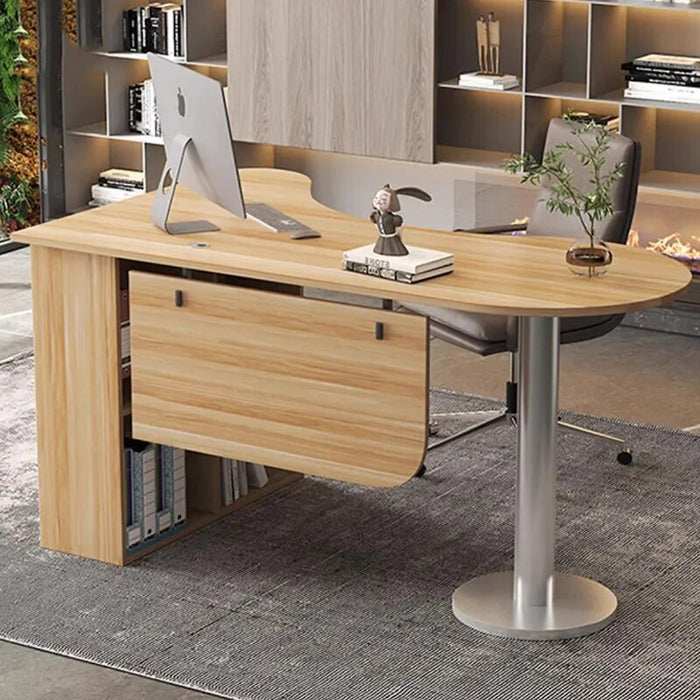Bookshelf Storage Office Desk Writing Living Room Vanity Corner Computer Desks Metal Legs Shelf Mesa De Computador Furniture