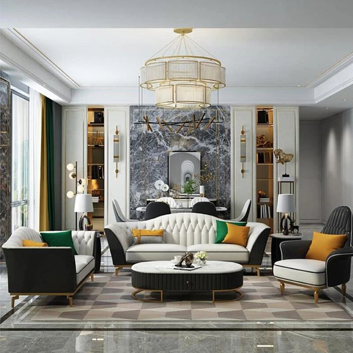 New Style Light Luxury Palace Style Simple Leather Sofa Modern Master Design Fashionable Home Furniture Set For Living Room