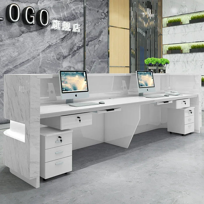 Conference Luxury Reception Desk Office Information Modern Simple Shop White Reception Desk Cashier Mostrador Hoom Furniture