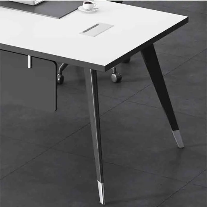 Wooden L Shaped Office Desks Bureau Modern Multifunctional Drawers Office Desks Keyboard Reception Scrivania Angolare Furnitures