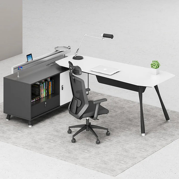 Drawers Writing Office Desk Executive Study Conference Workflow Office Desk Monitor Scrivania Bianca Fashionable Furniture HDH