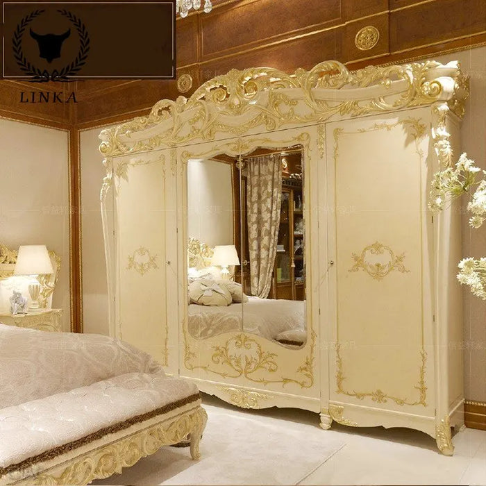 European style villa solid wood wardrobe Italian French court wardrobe Luxury Furniture Customization