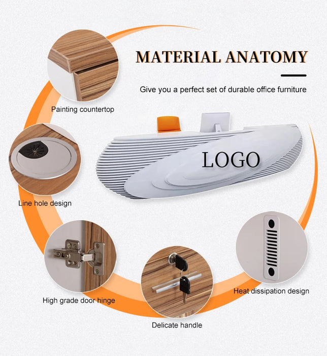 ZITAI Customize Logo Wholesale Modern Reception Desk Sports Reception Desk For Retail Store Reception Desk