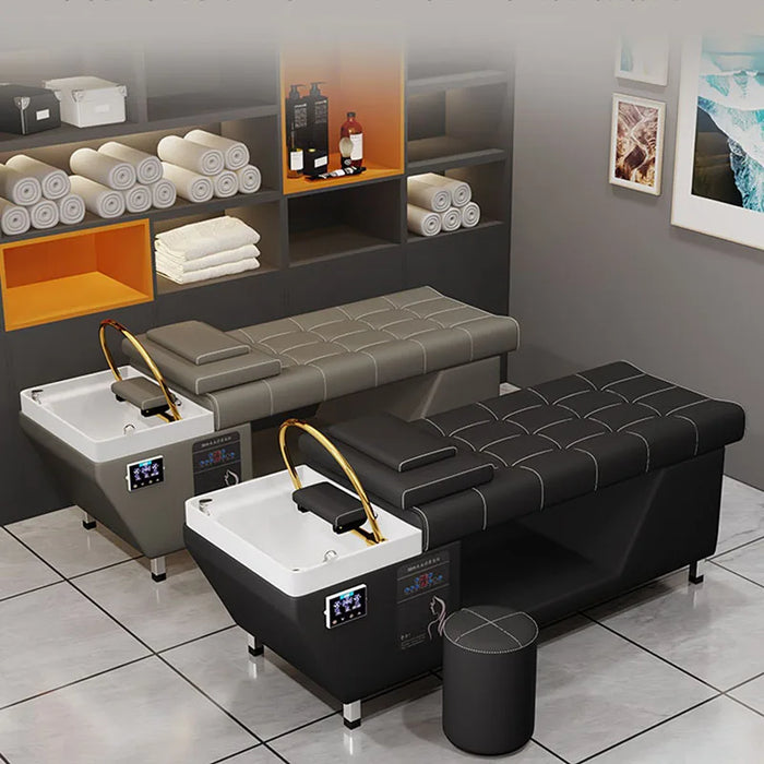 Hairdressing Beauty Salon Chair Head Spa Equipment Shaving Shampoo Chair Hair Washing Massage Bed Cadeira Barber Shop Furniture