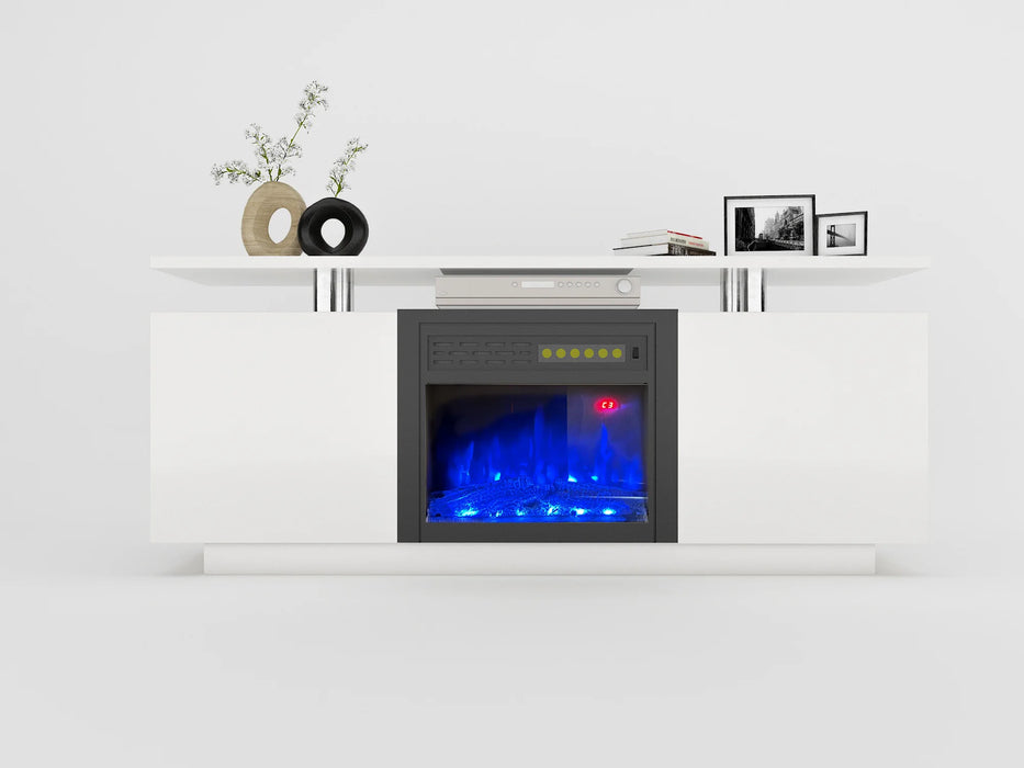 160CM high gloss TV cabinet tv unit with fireplace ,have heat and flame color changes