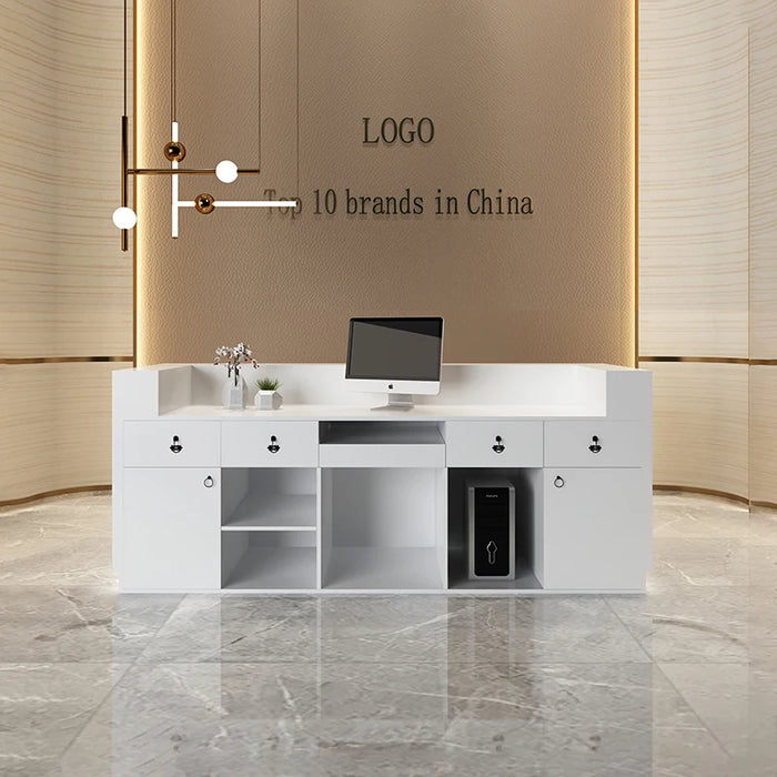 Commercial Conference Reception Desk Beauty Display Simple Cabinet Hotel Advisory Reception Desk Hotel Escritorio Furniture