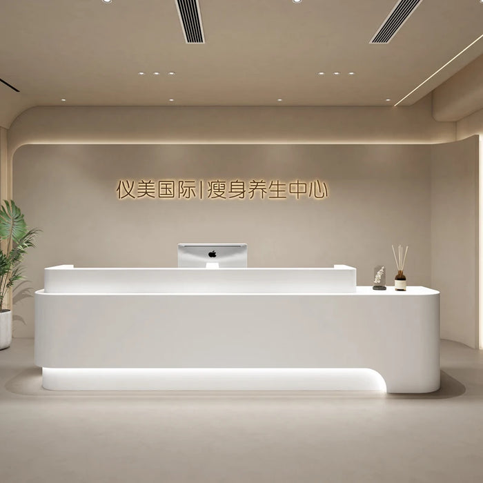Gym Luxury Reception Desk Modern White Restaurant Barbershop Banco Reception Desk Office Comptoir De Caisse Luxury Furniture