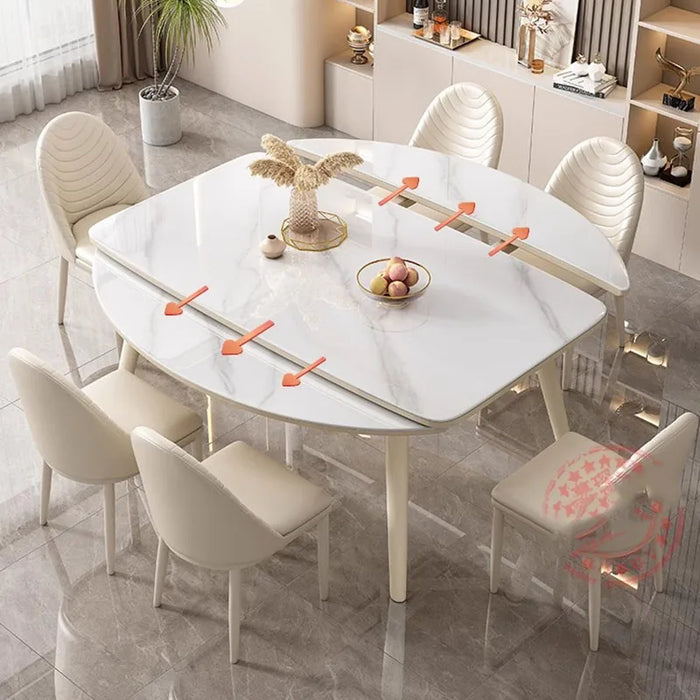 Simple Luxury Dining Table Round Nordic Marble Home Kitchen Dining Table European Style Mesas De Comedor Garden Furniture Sets