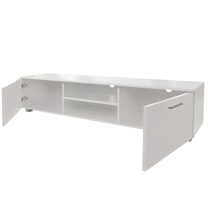 White TV Stand for 70 Inch TV Stands, Entertainment Center TV Table, 2 Storage Cabinet with Open Shelves for Living Room Bedroom