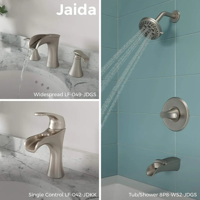 Waterfall Bathroom Faucet with Push & Seal Drain, Polished Chrome