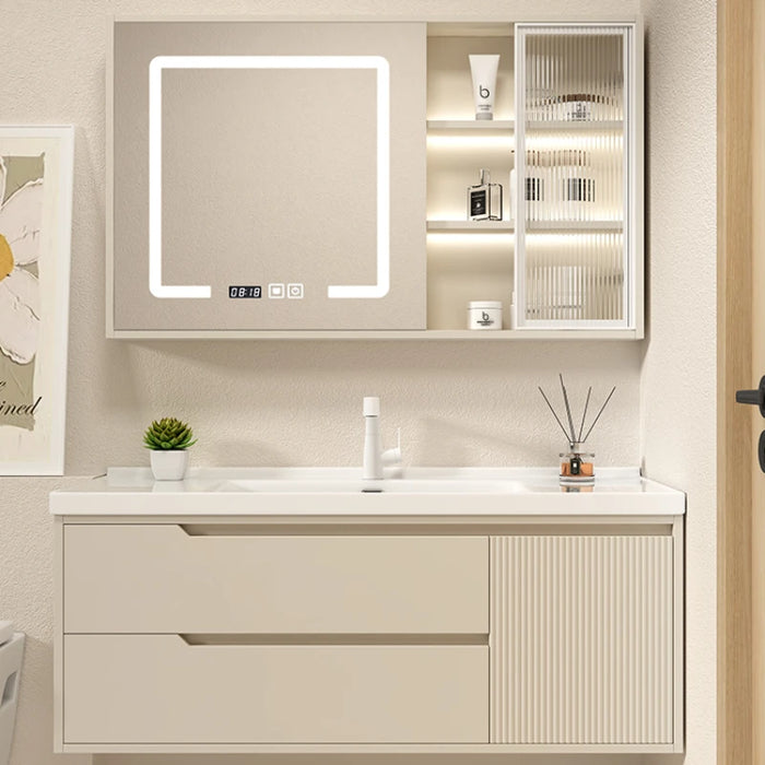 Drawer Narrow Bathroom Cabinet Integrated Ceramic Basin Oak Bathroom Cabinet Sink Washbasin Gabinete Toilet Furniture YX50BC