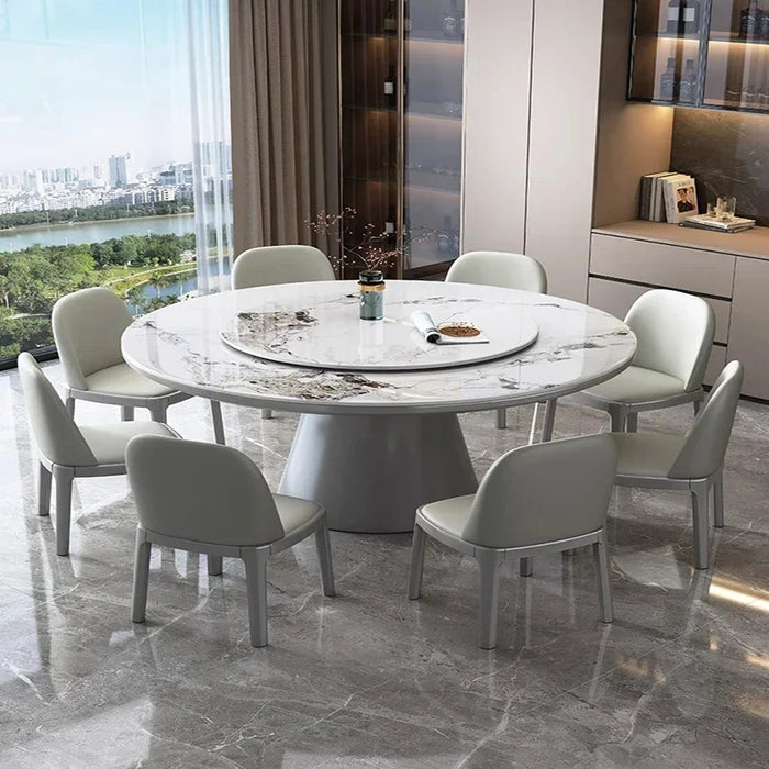 Nordic Designer Dining Table Mobile Living Room Combination Round Table Modern Conjuntos De Salas De Jantar Home Furniture