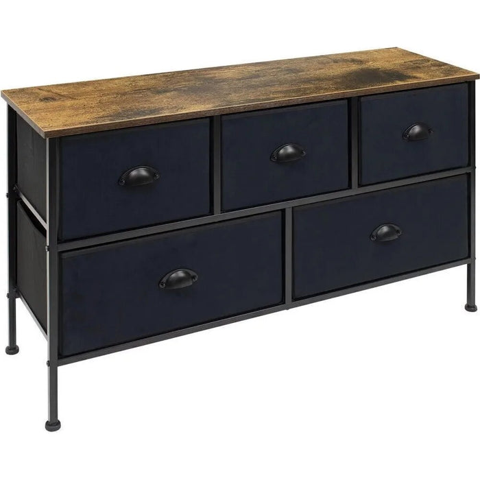 5 Fabric Drawers - Bedroom Furniture Storage Chest Tower Unit for Bedroom, Hallway, Closet, Easy Pull Fabric Bins