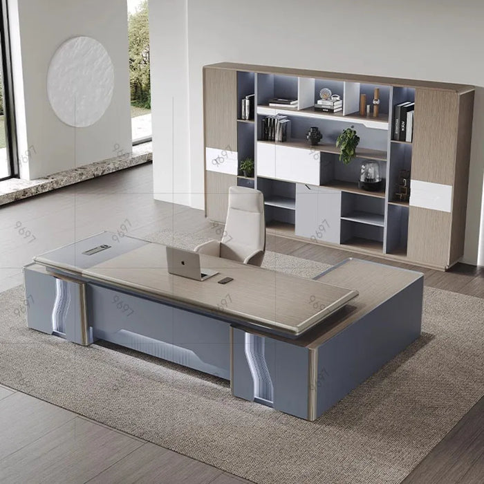 Luxury Office Desk Reception Gaming Monitor Comfortable Wooden Desk Modern Work Shelf Student Mesa Ordenador Home Furniture