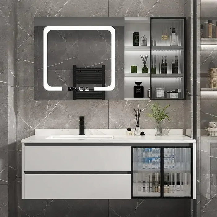 Modern Bathroom Cabinets Intelligent Mirror Cabinet Ceramic Integrated Washbasin Bathroom Vanity Sink Cabinet Bathroom Furniture