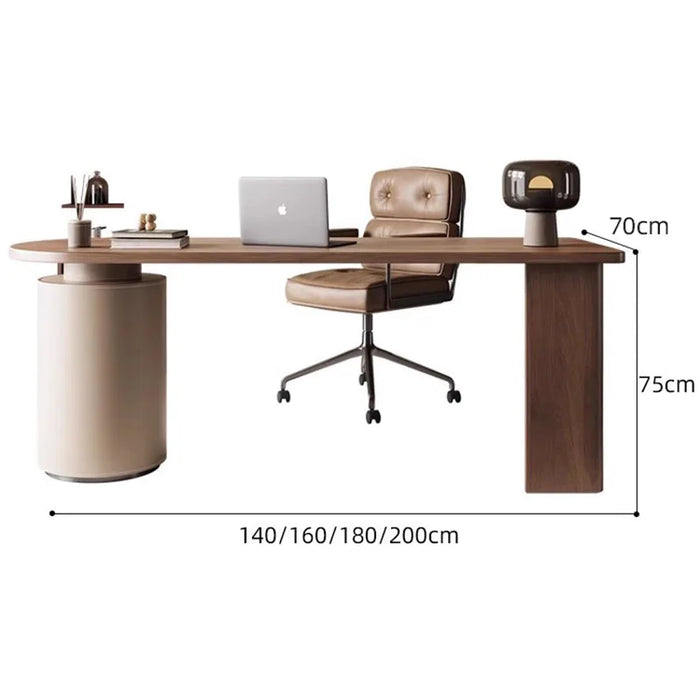 Retro Study Italian Modern Office Desks Writing Solid Wood Office Desk, Computer Boss Work Writing Masa Office Furniture AA